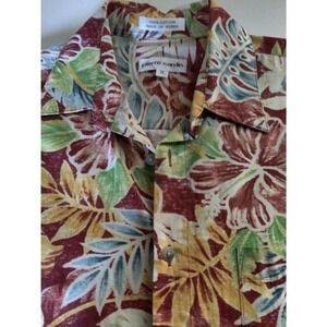 Pierre Cardin Mens Hawaiian Short Sleeve‎ Button Shirt Floral 100% Cotton Size M